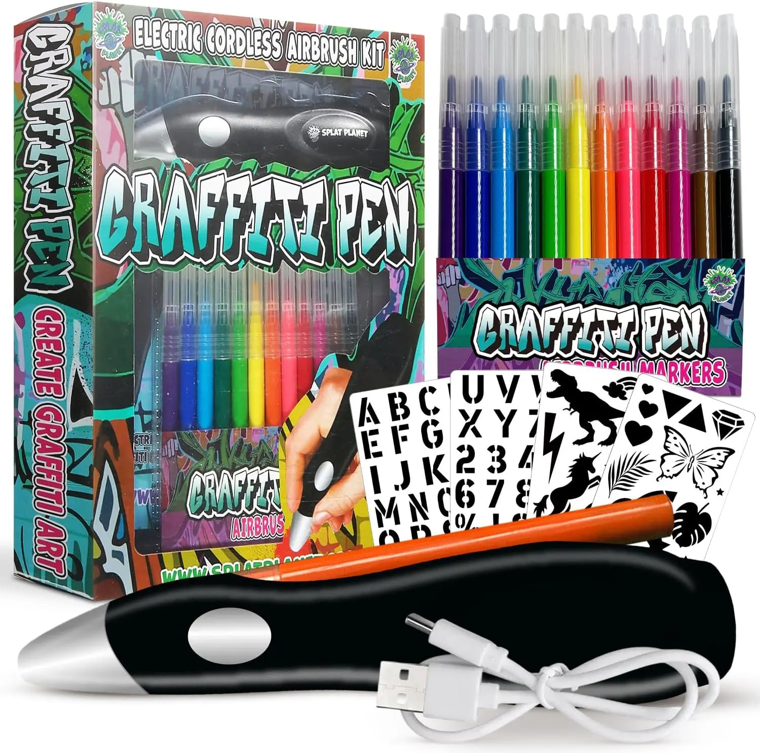 Cordless Rechargeable Electric Airbrush Pen Set 12 Colors Washable Non-Toxic Art Sprayer for Kids Adults
Cordless Rechargeable Electric Airbrush Pen Set 12 Colors Washable Non-Toxic Art Sprayer for Kids Adults