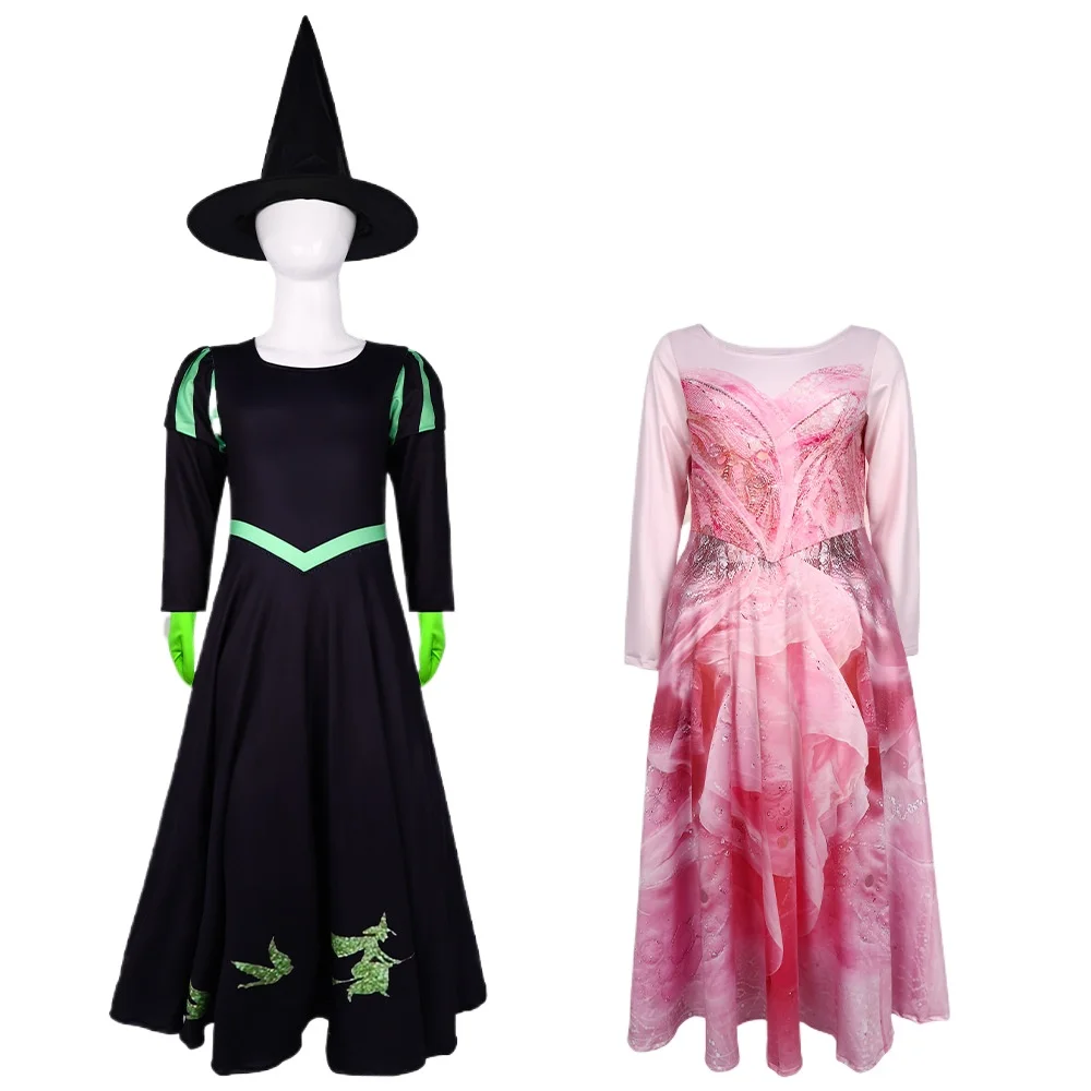 Movie Wicked Cosplay Costume Glinda Elphaba Disguise Dress Hat Full Set Ouifits Halloween Carnival Party Stage Clothes Role Play
Movie Wicked Cosplay Costume Glinda Elphaba Disguise Dress Hat Full Set Ouifits Halloween Carnival Party Stage Clothes Role Play