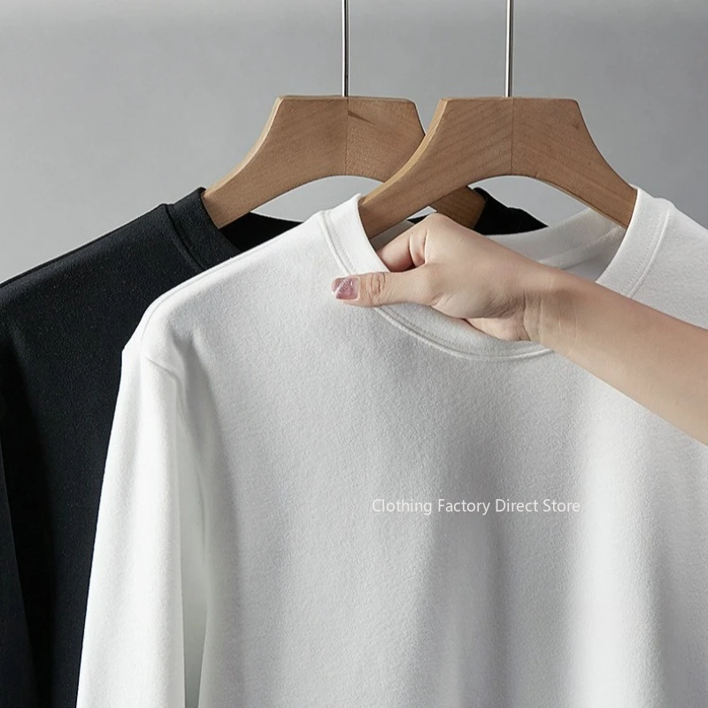 Men's Double-sided Velvet Base Bottoming Shirt Long Sleeve O-Neck Warm Thermal Pullover T-Shirts Soft Black White Classic Tops
Men's Double-sided Velvet Base Bottoming Shirt Long Sleeve O-Neck Warm Thermal Pullover T-Shirts Soft Black White Classic Tops