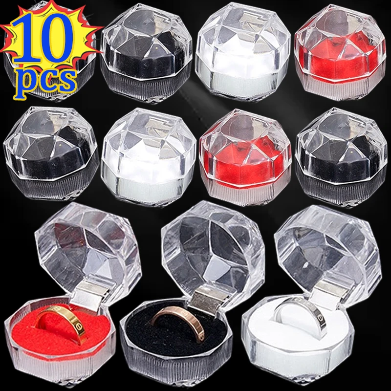 1-10PCS Clear Crystal Ring Boxes Storage Display Box Storage Organizer Case Transparent Package Box Wedding Jewelry Packaging
1-10PCS Clear Crystal Ring Boxes Storage Display Box Storage Organizer Case Transparent Package Box Wedding Jewelry Packaging