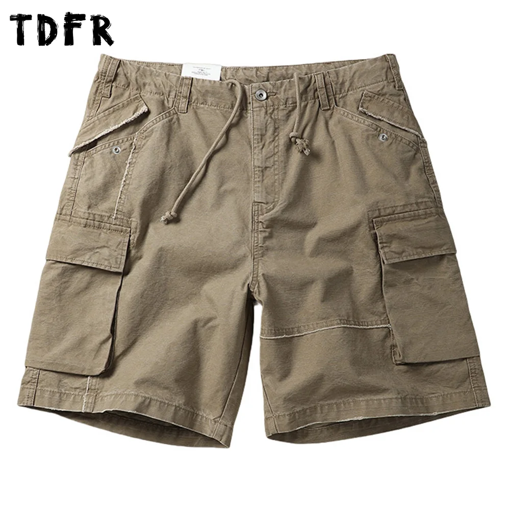 Raw Edge Spliced Cargo Shorts Mens Summer Pocket Retro Safari Style Loose Wide Leg Knee-length Shorts Men
Raw Edge Spliced Cargo Shorts Mens Summer Pocket Retro Safari Style Loose Wide Leg Knee-length Shorts Men