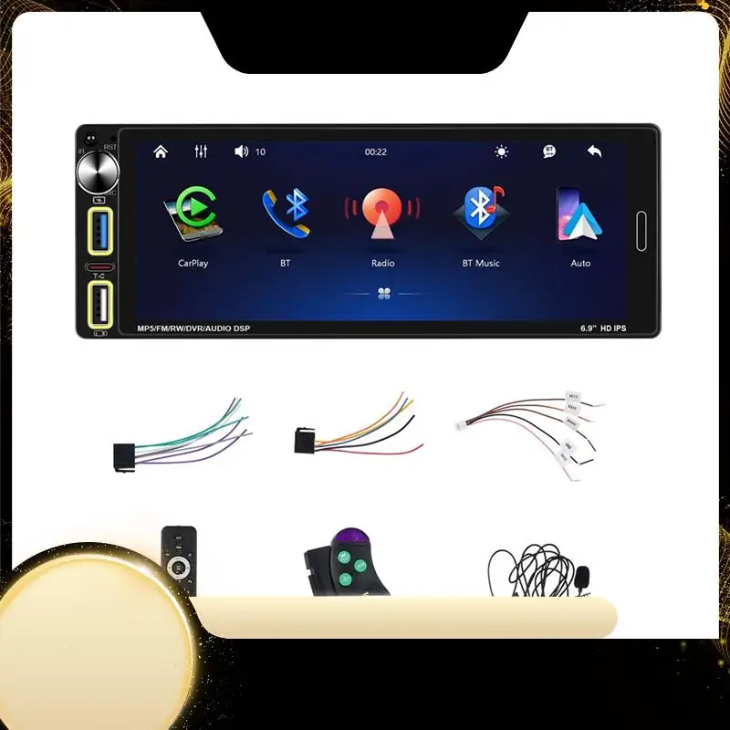 Single Din Car Stereo With Carplay Android Auto, 6.9 Inch IPS Touch Screen Car Radio Bluetooth FM AM USB SWC-A74F
Single Din Car Stereo With Carplay Android Auto, 6.9 Inch IPS Touch Screen Car Radio Bluetooth FM AM USB SWC-A74F