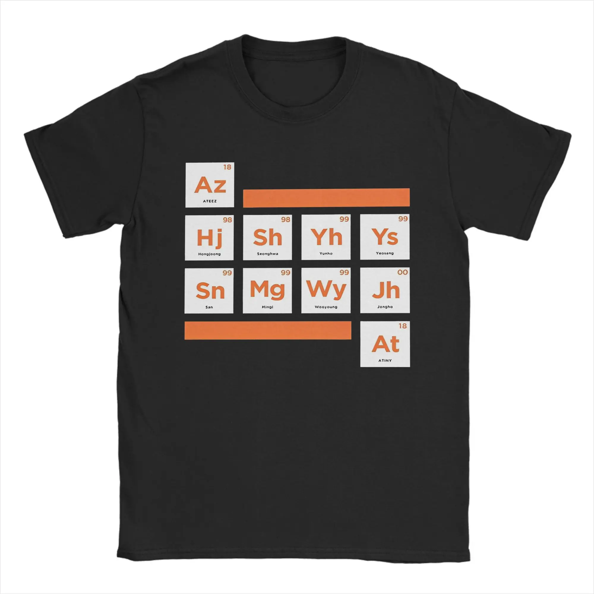 ATEEZ Periodic Table T Shirt for Men 100% Cotton Fashion T-Shirts Round Collar Tee Shirt Short Sleeve Clothing New Arrival
ATEEZ Periodic Table T Shirt for Men 100% Cotton Fashion T-Shirts Round Collar Tee Shirt Short Sleeve Clothing New Arrival