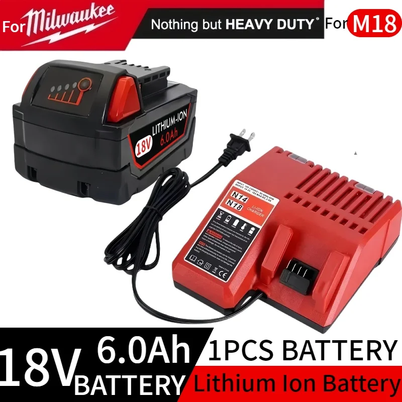 For M18 milwaukee Lithium ion Batteryfor M18 B6 XC 48-11-1815 2604-2048-11-1850 Rechargeable tool batterywith Charger
For M18 milwaukee Lithium ion Batteryfor M18 B6 XC 48-11-1815 2604-2048-11-1850 Rechargeable tool batterywith Charger