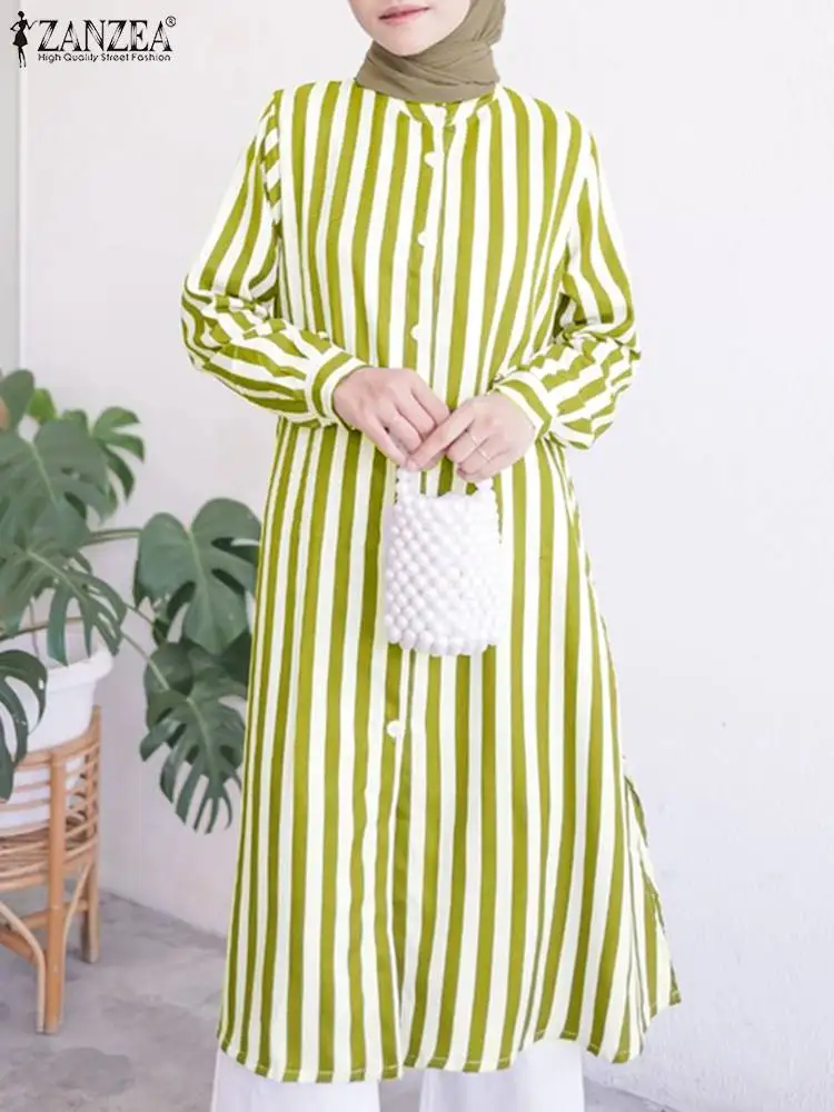 ZANZEA Muslim Abaya 2024 Spring Fashion Women Long Tops Casual Long Sleeve Stripe Shirt IsIamic Clothing Turkey Kaftan Oversize
ZANZEA Muslim Abaya 2024 Spring Fashion Women Long Tops Casual Long Sleeve Stripe Shirt IsIamic Clothing Turkey Kaftan Oversize