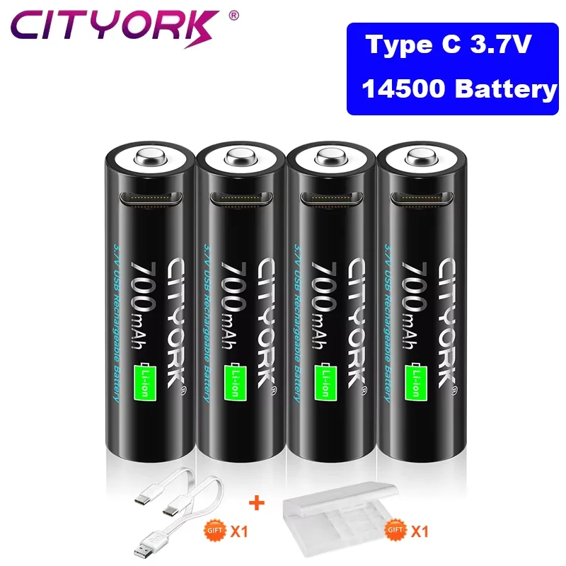 14500 700mAh Type C Charging Battery 3.7V Li-ion Rechargeable Accumulator Battery For Flashlight toy car night vision headlamp
14500 700mAh Type C Charging Battery 3.7V Li-ion Rechargeable Accumulator Battery For Flashlight toy car night vision headlamp