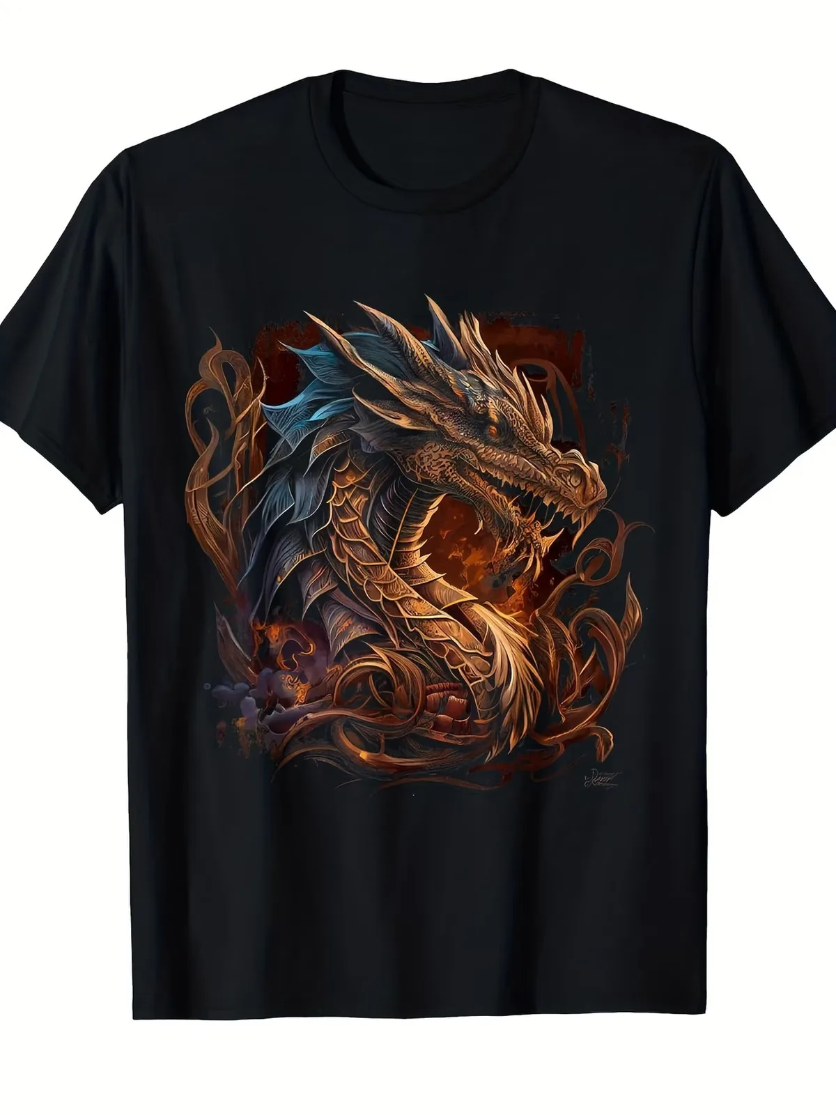 Men'S Vintage Dragon Graphic T-Shirt - Fantasy Art Tee with & Golden Dragon Prin
Men'S Vintage Dragon Graphic T-Shirt - Fantasy Art Tee with & Golden Dragon Prin