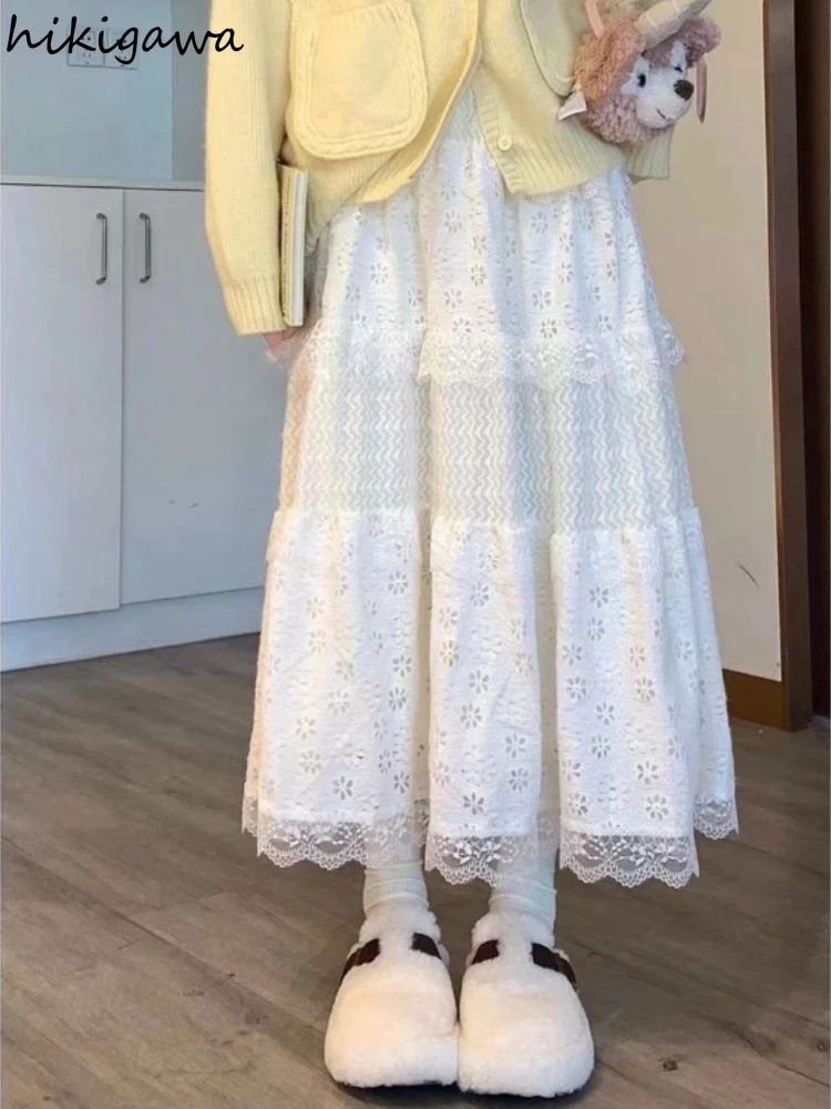 2025 Faldas Mujer De Moda Женские юбки в стиле пэчворк с кружевными оборками Jupe Модная корейская Saia с высокой талией А-силуэта Милая длинная юбка 63b027
2025 Faldas Mujer De Moda Женские юбки в стиле пэчворк с кружевными оборками Jupe Модная корейская Saia с высокой талией А-силуэта Милая длинная юбка 63b027