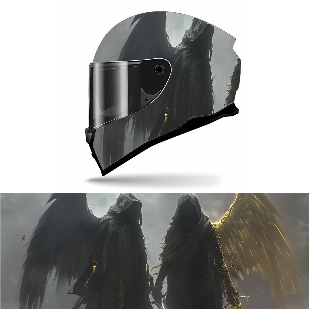 Dark and golden angelic silhouettes motorcycle vinyl wraps helmet decal,self-adhesive waterproof helmet decoration,universal mot
Dark and golden angelic silhouettes motorcycle vinyl wraps helmet decal,self-adhesive waterproof helmet decoration,universal mot