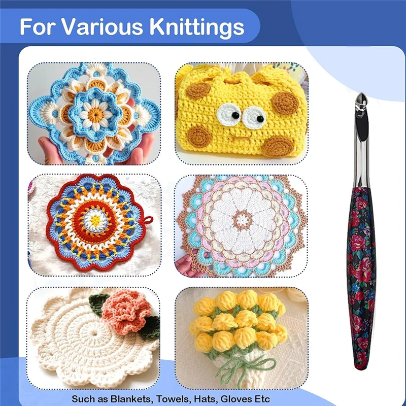 ABKY-Эргономичные крючки для вязания крючком с 12 сменными размерами — большая ручка, гладкая точка — набор крючков для вязания в комплекте
ABKY-Эргономичные крючки для вязания крючком с 12 сменными размерами — большая ручка, гладкая точка — набор крючков для вязания в комплекте