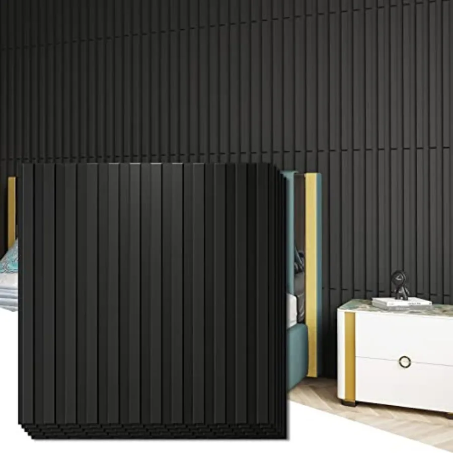 Slat Wall Panel, 3D Fluted Tetured Panel -Tile - Cover 32 Sq.Ft., Black
Slat Wall Panel, 3D Fluted Tetured Panel -Tile - Cover 32 Sq.Ft., Black