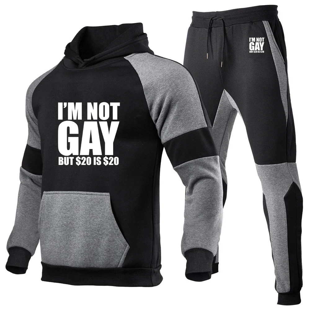 2025 Spring And Autumn Men's I'm Not Gay But 20 Is 20 Print Fashion Patchwork Hoodies+Sweatpants Comfortable Suit
2025 Spring And Autumn Men's I'm Not Gay But 20 Is 20 Print Fashion Patchwork Hoodies+Sweatpants Comfortable Suit
