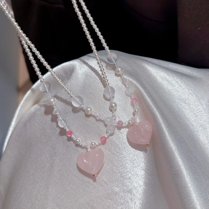 Pink Mist Sweetheart Necklace Pink Crystal Gentle and Sweet Atmosphere Necklace Exquisite Light Luxury Niche Premium Necklace
Pink Mist Sweetheart Necklace Pink Crystal Gentle and Sweet Atmosphere Necklace Exquisite Light Luxury Niche Premium Necklace