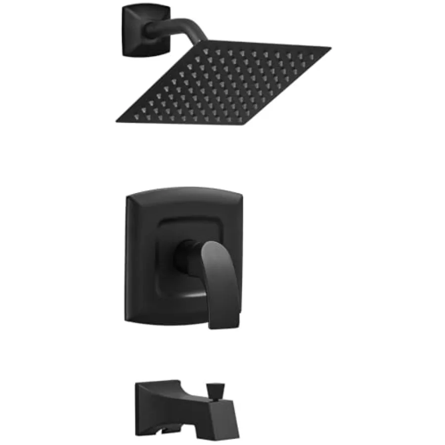 Tub Shower Faucet, Matte Black Shower Faucet Set with 8-Inch Square Rain Shower Head and Tub Spout, Brass Shower System Bathtub
Tub Shower Faucet, Matte Black Shower Faucet Set with 8-Inch Square Rain Shower Head and Tub Spout, Brass Shower System Bathtub