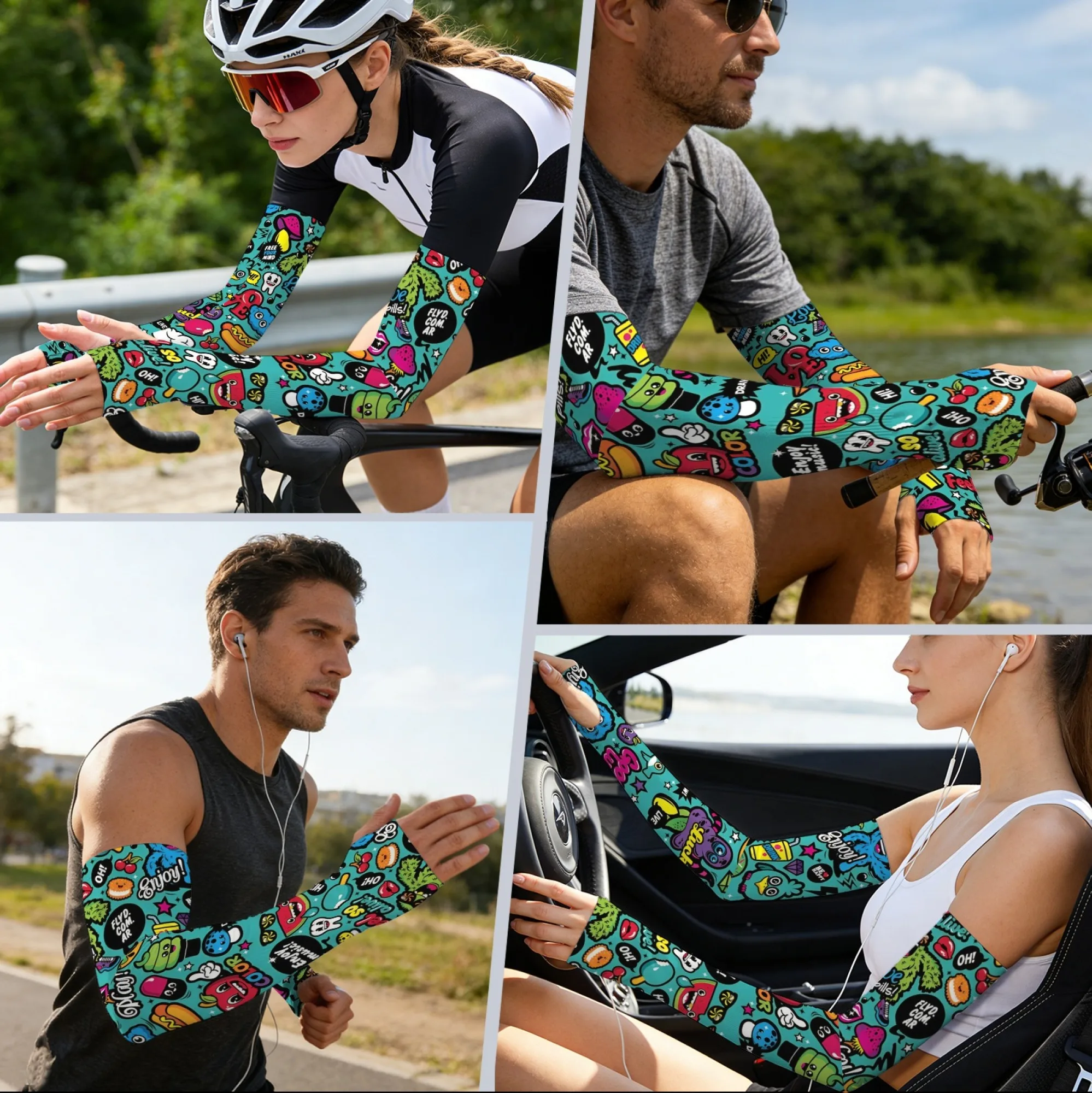 Cartoon-themed Harajuku-style Printed Arm Sleeves Lightweight and Non-slip Sleeves Outdoor Sports Fishing Running Sleeves
Cartoon-themed Harajuku-style Printed Arm Sleeves Lightweight and Non-slip Sleeves Outdoor Sports Fishing Running Sleeves