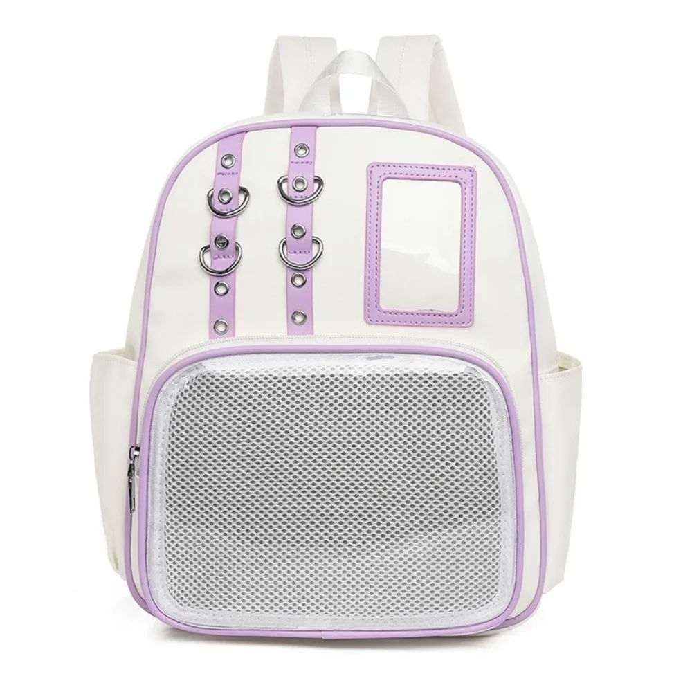 Cute Transparent Transparent Rucksack PU Lolita Ita Bag Y2K DIY Display Display Knapsack Women
Cute Transparent Transparent Rucksack PU Lolita Ita Bag Y2K DIY Display Display Knapsack Women