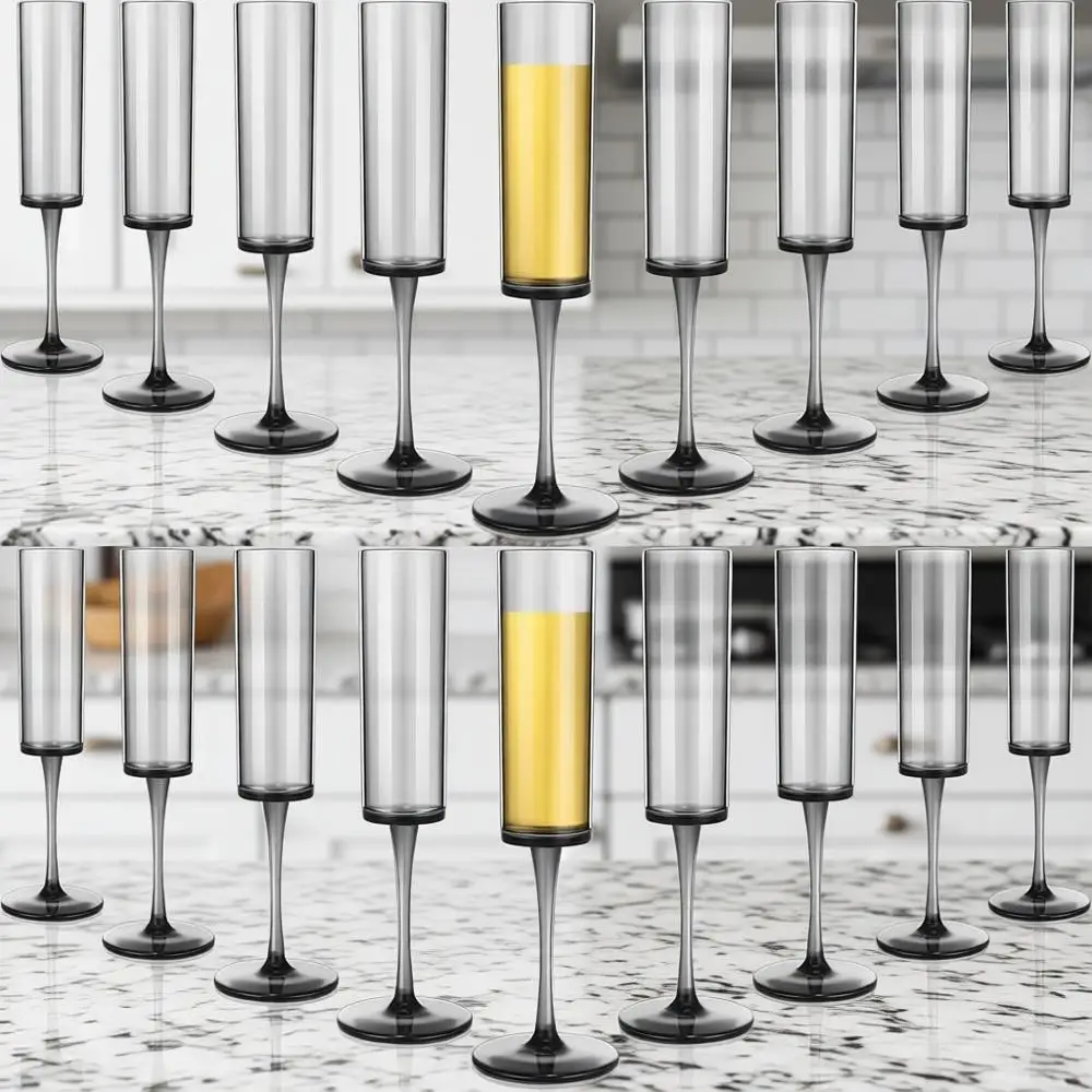Набор из 18 акриловых бокалов для шампанского, 5,6 унций, черные
Набор из 18 акриловых бокалов для шампанского, 5,6 унций, черные