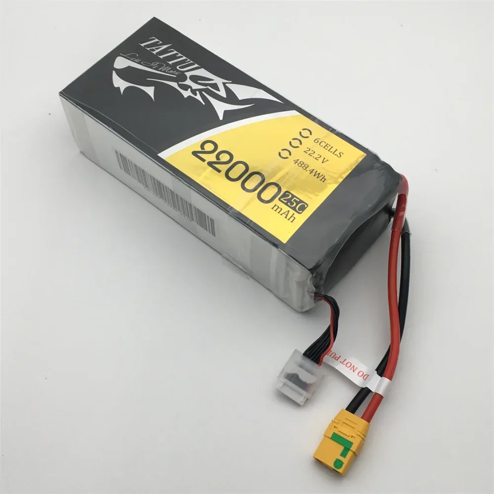 TATTU 22000 мАч 22,2 В 6S LiPO аккумулятор Burst 25C для мультиротора с большой нагрузкой FPV Dr one Hexacopter Octocopter
TATTU 22000 мАч 22,2 В 6S LiPO аккумулятор Burst 25C для мультиротора с большой нагрузкой FPV Dr one Hexacopter Octocopter