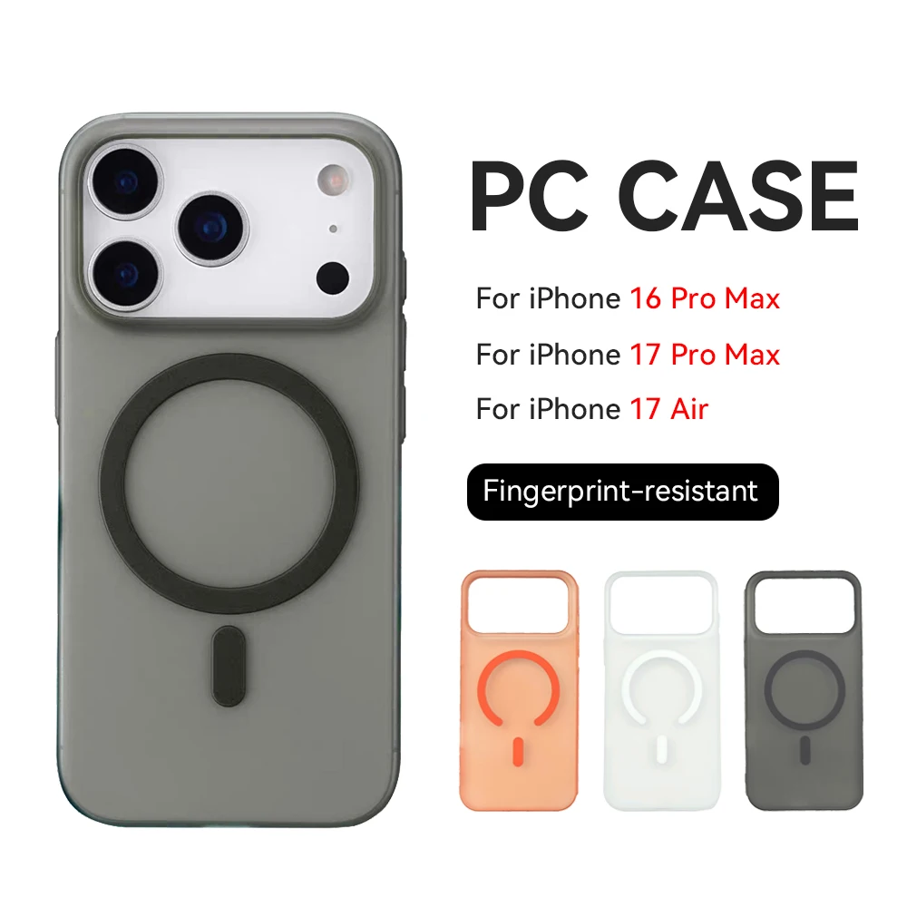 Магнитный чехол для iPhone 16/17 Pro Max 17 Air, ультратонкий полупрозрачный чехол для смартфона из ПК для беспроводной зарядки Magsafe 
Магнитный чехол для iPhone 16/17 Pro Max 17 Air, ультратонкий полупрозрачный чехол для смартфона из ПК для беспроводной зарядки Magsafe