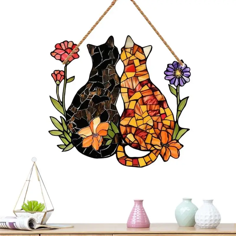 Cat Stained Glass Pendant Colorful Cat Acrylic Pendant Twine Design Wall Art Decor For Window Balcony Porch Garden Wall
Cat Stained Glass Pendant Colorful Cat Acrylic Pendant Twine Design Wall Art Decor For Window Balcony Porch Garden Wall