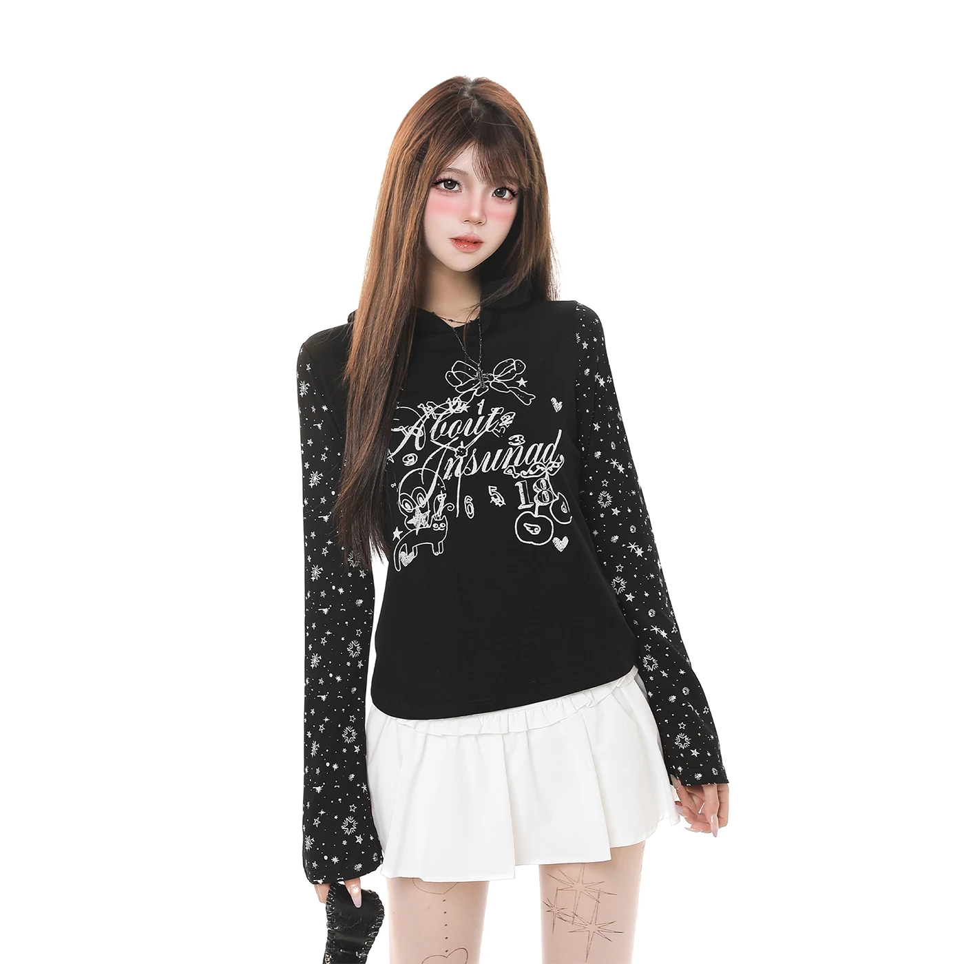 Chic Long Sve Printed Hoodie T-irt Women's Early Spring New Sle Age Reduction Versatile Spicy Girl Sle High Faion ...
Chic Long Sve Printed Hoodie T-irt Women's Early Spring New Sle Age Reduction Versatile Spicy Girl Sle High Faion ...