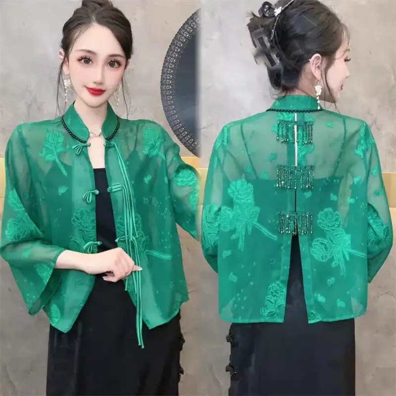 New Chinese Style Popular Shirt Coat Women's Summer Clothes 2024 Trendy Temperament Versatile Retro Elegant Cardigan Top K1653
New Chinese Style Popular Shirt Coat Women's Summer Clothes 2024 Trendy Temperament Versatile Retro Elegant Cardigan Top K1653