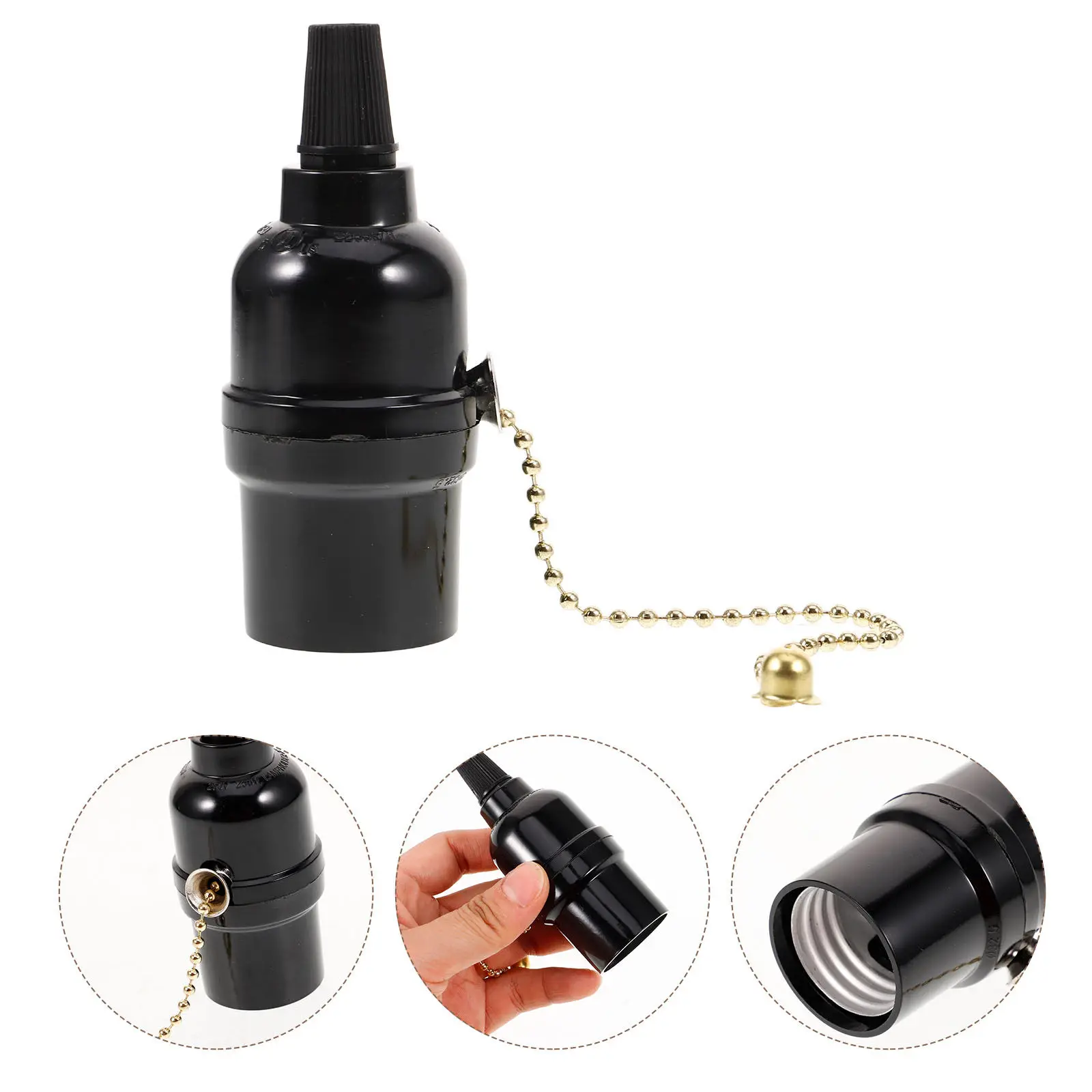 Pull Chain Light Fixture E26 Us Standard Black Ceiling Light Holder Easy Replace Pullswitch Lamp Base Stable Material Lighting
Pull Chain Light Fixture E26 Us Standard Black Ceiling Light Holder Easy Replace Pullswitch Lamp Base Stable Material Lighting
