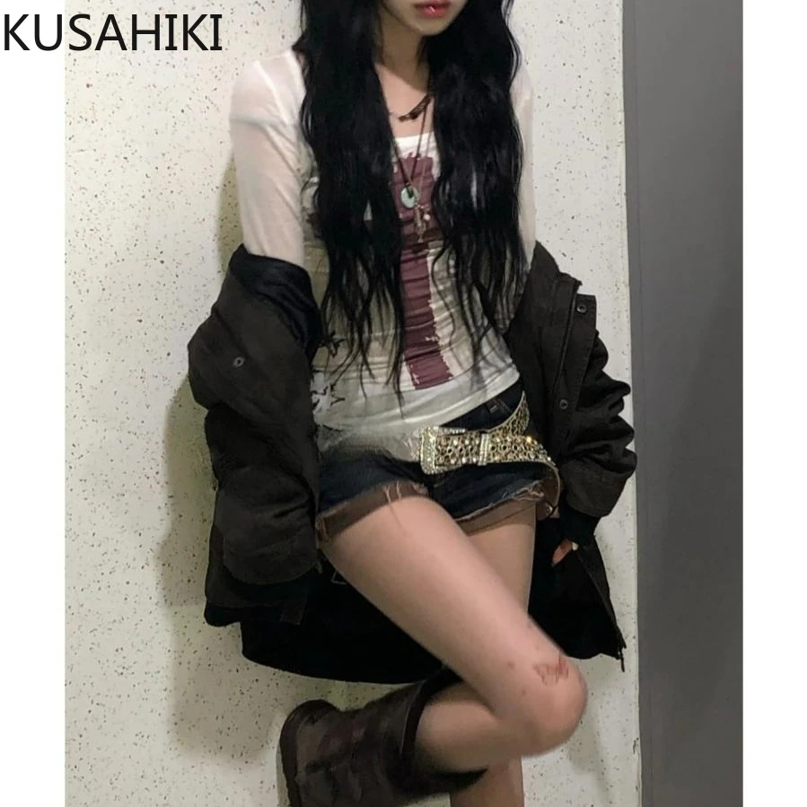 KUSAHIKI Long Sleeved Printing Slim Fit Round Neck Base Long Sleeved T-shirt Top for Women
KUSAHIKI Long Sleeved Printing Slim Fit Round Neck Base Long Sleeved T-shirt Top for Women