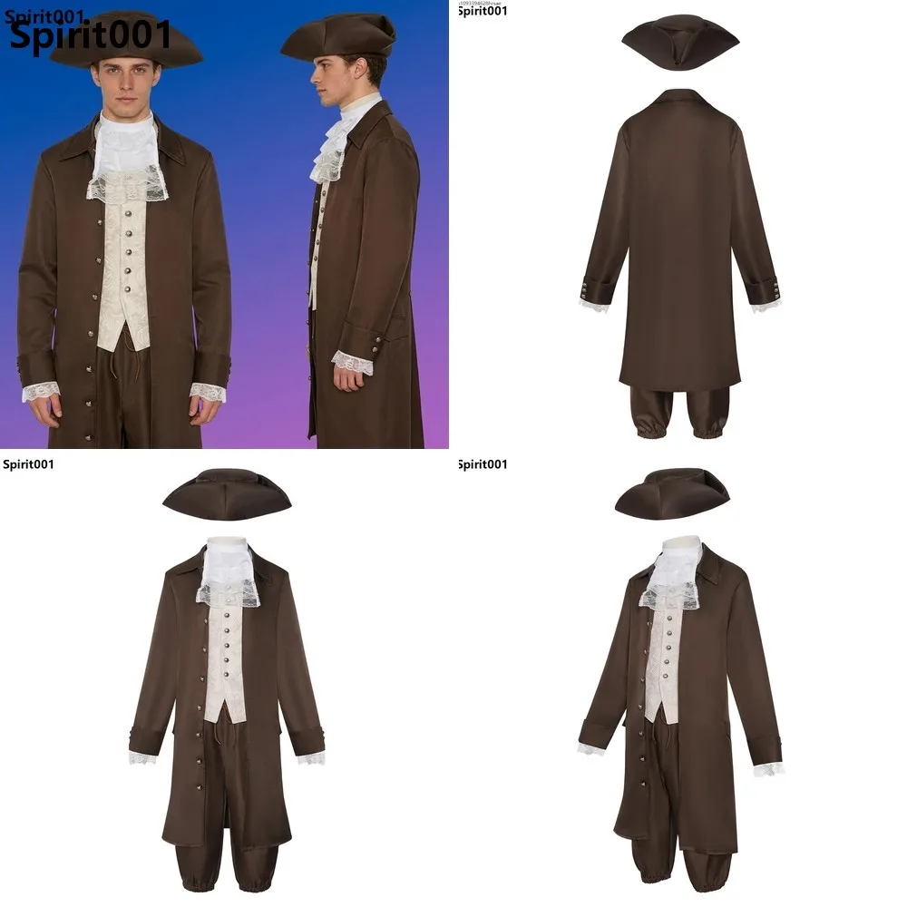 Mens Medieval Victorian Pirate Costume Vintage Brown Long Trench Coat Colonial Cosplay Suit
Mens Medieval Victorian Pirate Costume Vintage Brown Long Trench Coat Colonial Cosplay Suit
