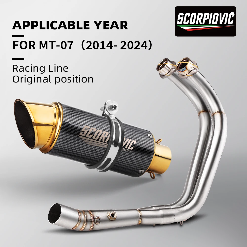 Suitable for MT-07 FZ-07 XSR700 2014-2024 TRACER 7/GT TRACER 700/GT Motorcycle Complete Exhaust System Kit
Suitable for MT-07 FZ-07 XSR700 2014-2024 TRACER 7/GT TRACER 700/GT Motorcycle Complete Exhaust System Kit