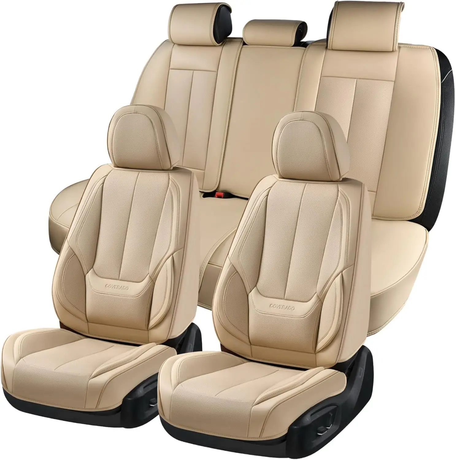 Universal Waterproof Car Seat Covers Full Set, Nappa Leather Protector for Front and Back Seats, Beige Fit Most Vehicles
Universal Waterproof Car Seat Covers Full Set, Nappa Leather Protector for Front and Back Seats, Beige Fit Most Vehicles