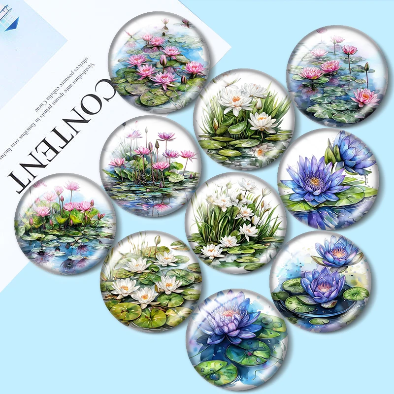 Water Lily Illustrations 10pcs 12mm/18mm/20mm/25mm Round photo glass cabochon demo flat back Making findings
Water Lily Illustrations 10pcs 12mm/18mm/20mm/25mm Round photo glass cabochon demo flat back Making findings