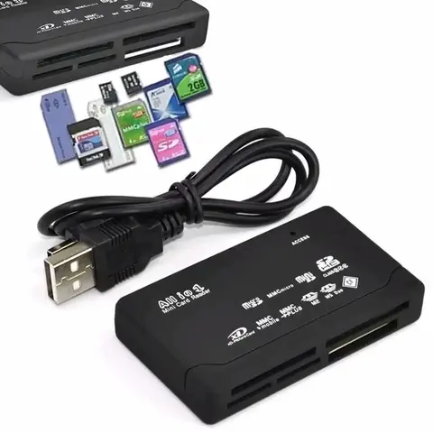 Usb 2.0 All In One Mini Memory Card Reader, Multifunctional Card Reader,, 480mbps, Tf, M2, Xd, Cf, Micro Sd