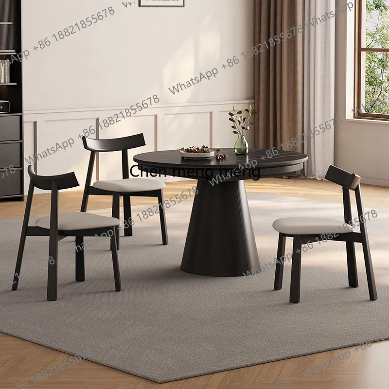 Household small apartment folding dining table solid wood table black walnut retractable round table
Household small apartment folding dining table solid wood table black walnut retractable round table