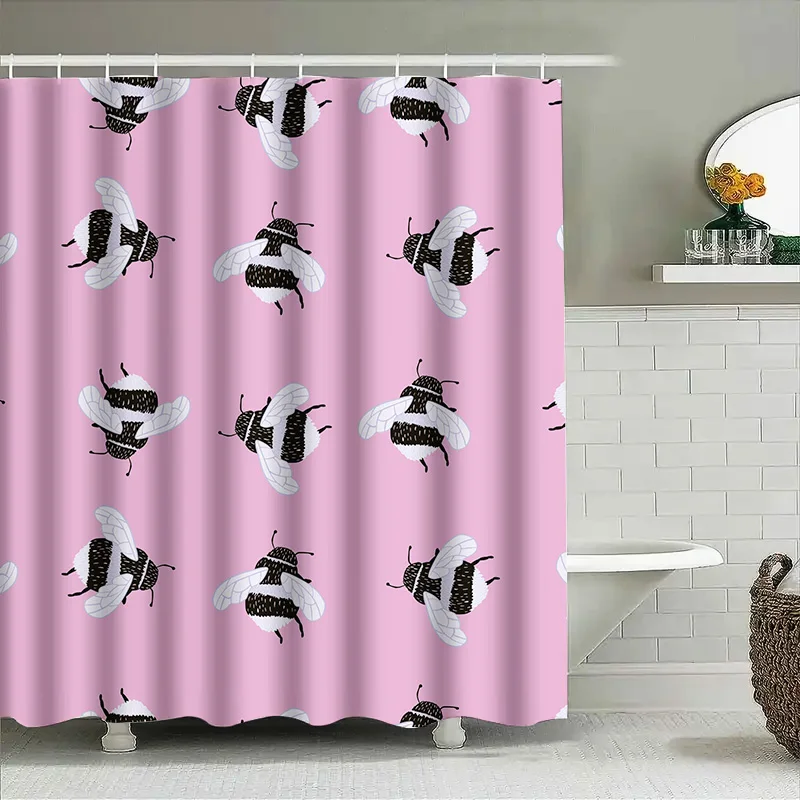 Pink Bee Pattern Shower Curtain Waterproof Bathroom Decor Decoration Home Accessories Bathrooms Tassels for Kids Adults Size72x8
Pink Bee Pattern Shower Curtain Waterproof Bathroom Decor Decoration Home Accessories Bathrooms Tassels for Kids Adults Size72x8