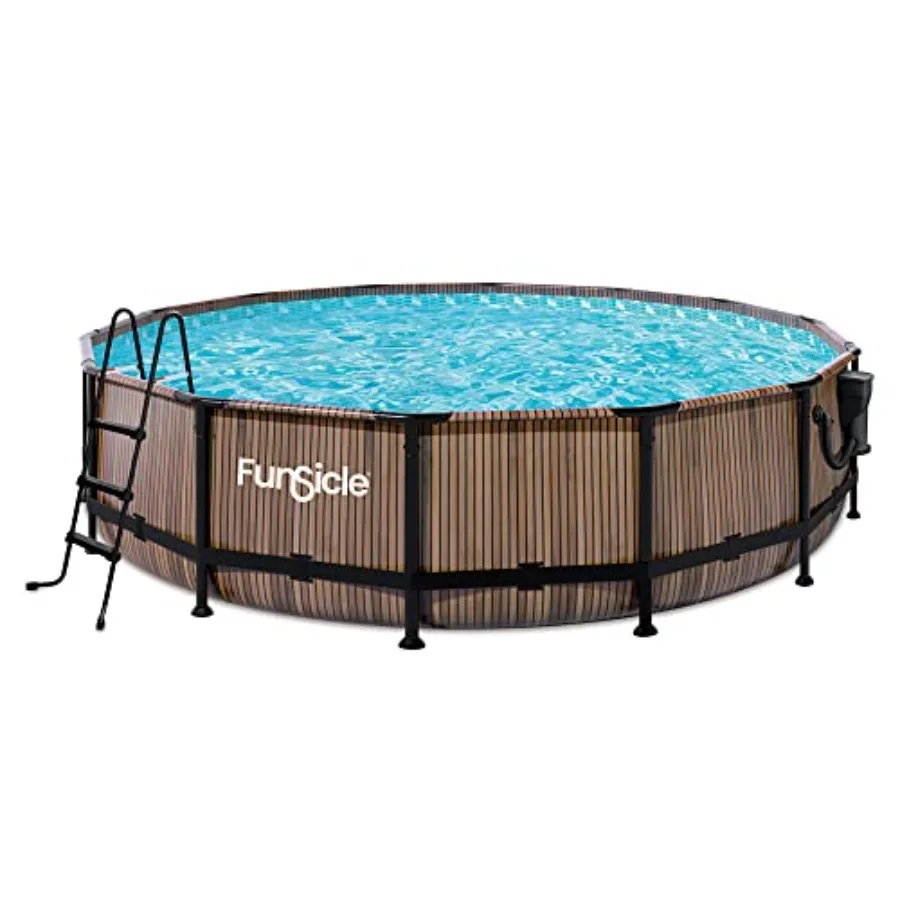 Outdoor round above ground swimming pool for backyard use, durable PVC and polyester material, blue color, includes SkimmerPlus
Outdoor round above ground swimming pool for backyard use, durable PVC and polyester material, blue color, includes SkimmerPlus