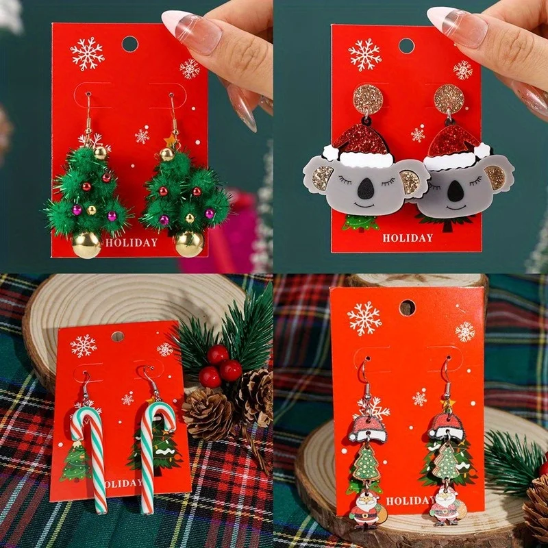 Christmas Earrings Series Cartoon Christmas Tree Old Man Elk Pendant Christmas Earrings Cute Sweet Style Fashion Women Earrings
Christmas Earrings Series Cartoon Christmas Tree Old Man Elk Pendant Christmas Earrings Cute Sweet Style Fashion Women Earrings