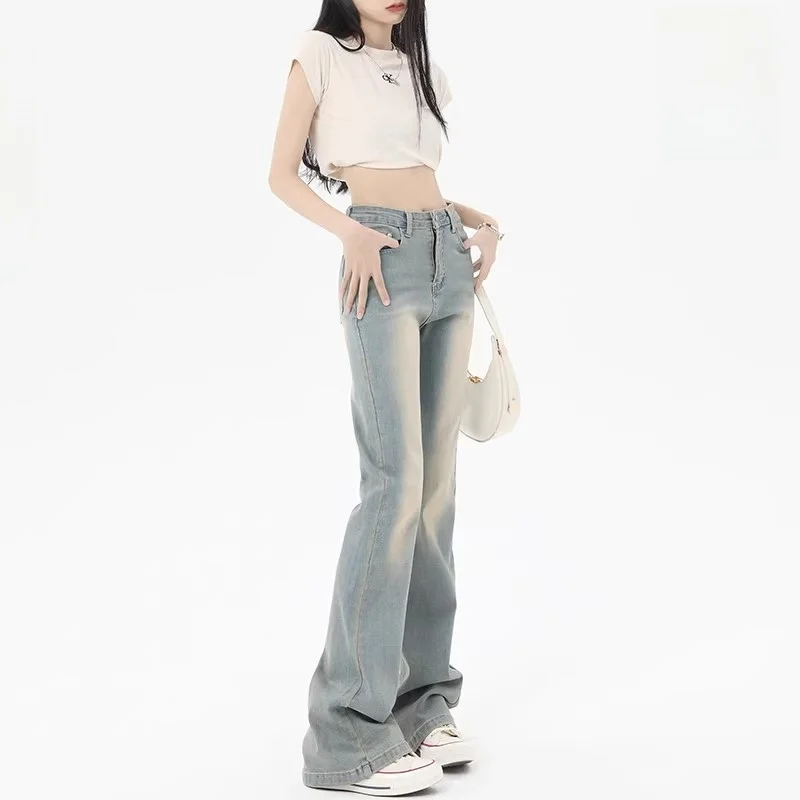 Spring 2024 High Waist Slim Fit Distred Denim Jeans Women's Micro Flared Jeans Yellow Clay Dyeing Retro Bell Bot
Spring 2024 High Waist Slim Fit Distred Denim Jeans Women's Micro Flared Jeans Yellow Clay Dyeing Retro Bell Bot