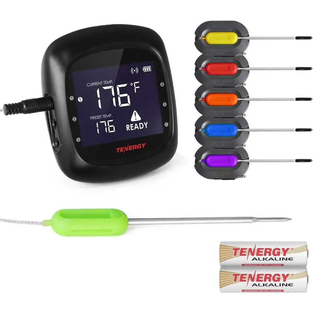 Wireless Bluetooth BBQ Thermometer with 6 Probes and Carrying Case for Grilling and Smoking
Wireless Bluetooth BBQ Thermometer with 6 Probes and Carrying Case for Grilling and Smoking