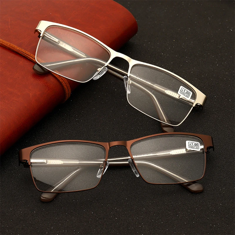 Eyeglass Factory Presbyopia Glasses Steel Leather Full Frame BiOptic Lens Presbyopia Glasses Multifocal Reading Glass /Reading
Eyeglass Factory Presbyopia Glasses Steel Leather Full Frame BiOptic Lens Presbyopia Glasses Multifocal Reading Glass /Reading