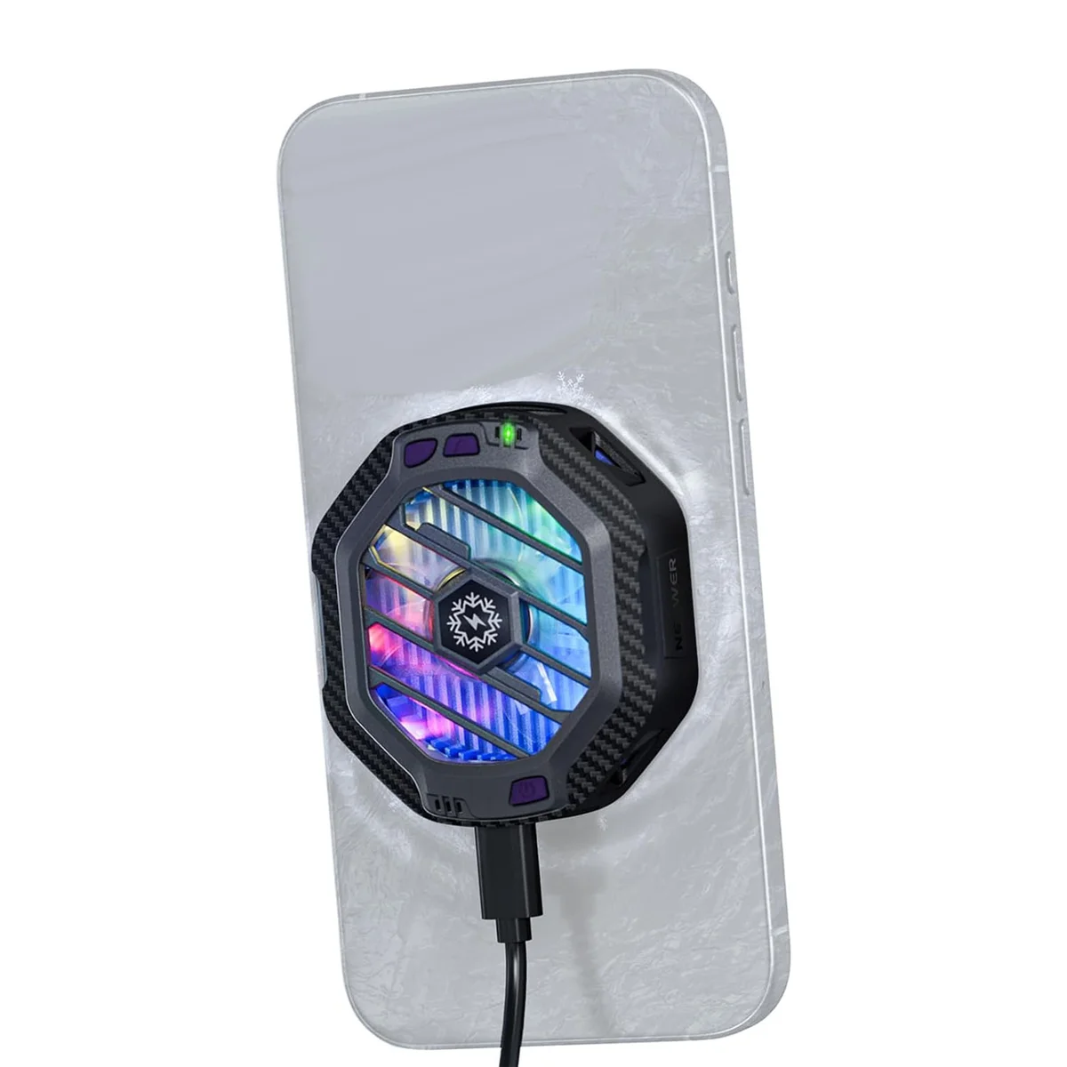BAAE Phone Cooler Magnetic Wireless Charger with RGB Lighting, 3 Level Quick Cooling Fan for Phone Gaming Live Streaming
BAAE Phone Cooler Magnetic Wireless Charger with RGB Lighting, 3 Level Quick Cooling Fan for Phone Gaming Live Streaming