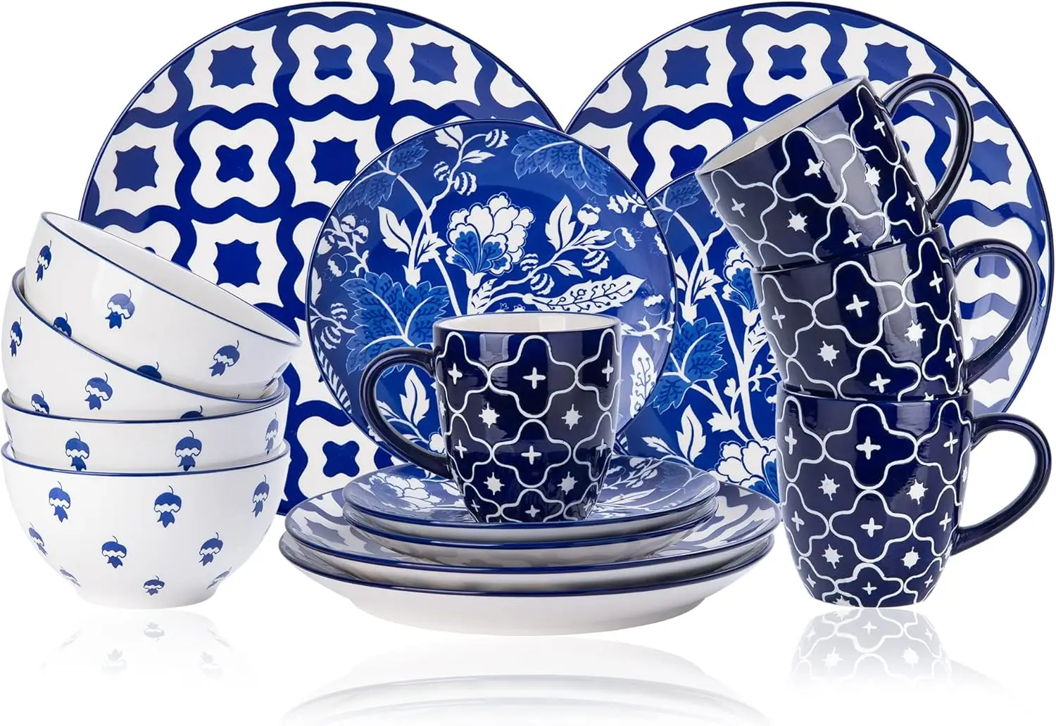 Plates and Bowls Sets Dinnerware Sets 16 Piece Dinner Plates Stoneware Dinnerware Set Dish Set for 4 
Plates and Bowls Sets Dinnerware Sets 16 Piece Dinner Plates Stoneware Dinnerware Set Dish Set for 4