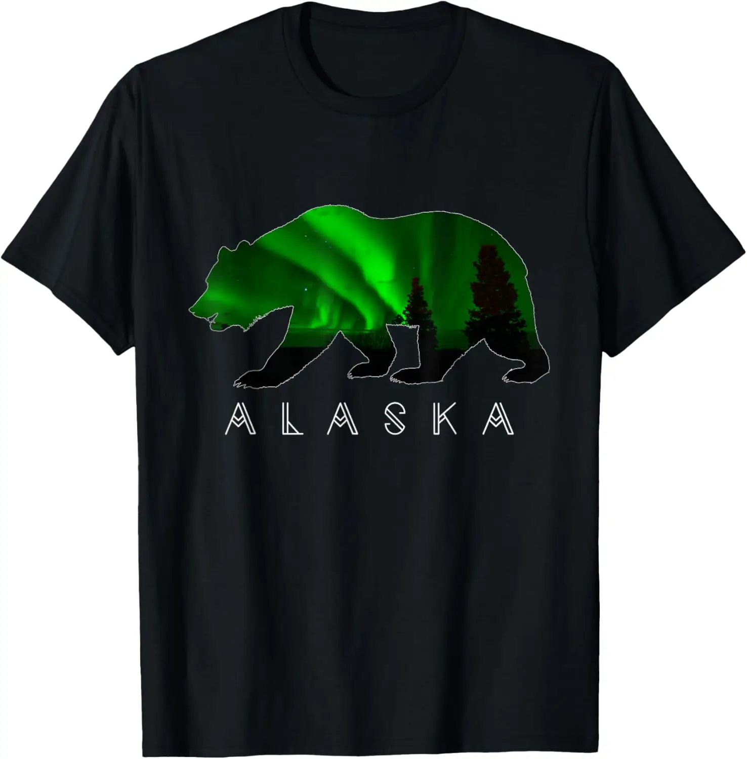 Alaskan Bear with Green Aurora Borealis & Trees T Shirt T-Shirt
Alaskan Bear with Green Aurora Borealis & Trees T Shirt T-Shirt