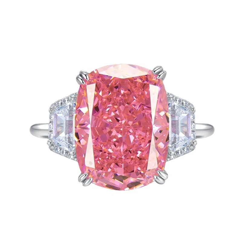 S925Silver high-carbon diamond ring, pink zircon wedding ring, colored diamond wholesale customization
S925Silver high-carbon diamond ring, pink zircon wedding ring, colored diamond wholesale customization