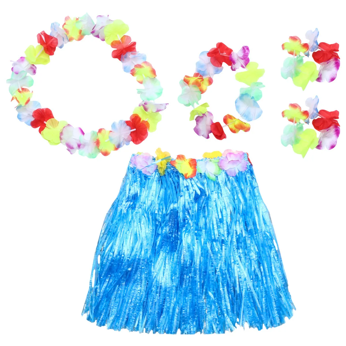 Hawaiian Hula Leaf Skirt Set Colorful Luau Party Outfit with Headband Bracelets Flower Garland Beach Island Theme Costume
Hawaiian Hula Leaf Skirt Set Colorful Luau Party Outfit with Headband Bracelets Flower Garland Beach Island Theme Costume
