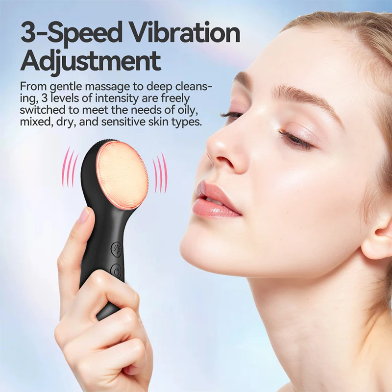 Facial Cleansing Brush Silicone 7 Colors Phototherapy Heat Therapy Sonic Vibrating Deep Pore Cleansing Scrubber Exfoliator Care
Facial Cleansing Brush Silicone 7 Colors Phototherapy Heat Therapy Sonic Vibrating Deep Pore Cleansing Scrubber Exfoliator Care