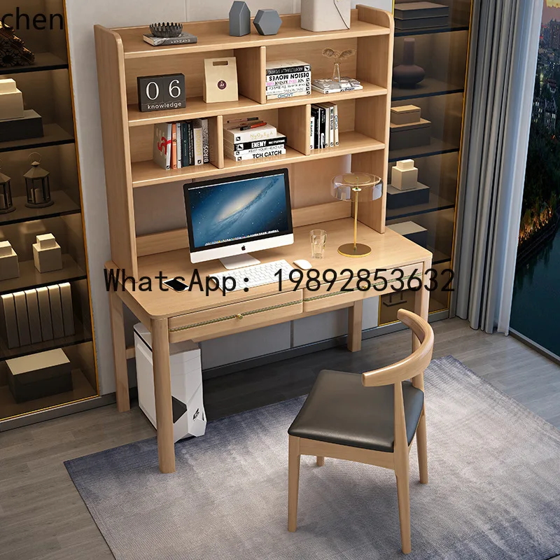 Solid Wood Desk and Bookshelf Combination Integrated Office Desk Home Writing Desk
Solid Wood Desk and Bookshelf Combination Integrated Office Desk Home Writing Desk