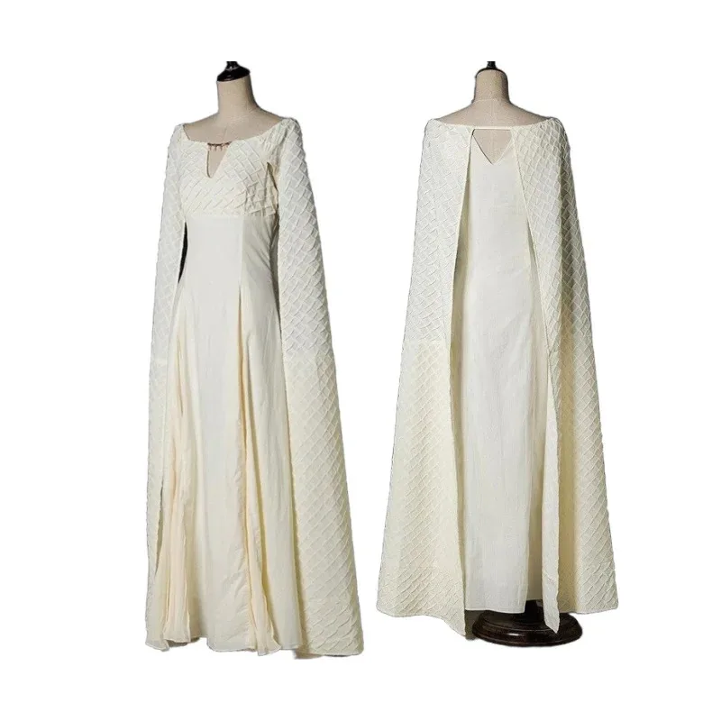 Movie Daenerys Cosplay Costumes Halloween Queen Outfits with Cape Long White Dress Vintage Medieval Princess Dress Up Costumes
Movie Daenerys Cosplay Costumes Halloween Queen Outfits with Cape Long White Dress Vintage Medieval Princess Dress Up Costumes