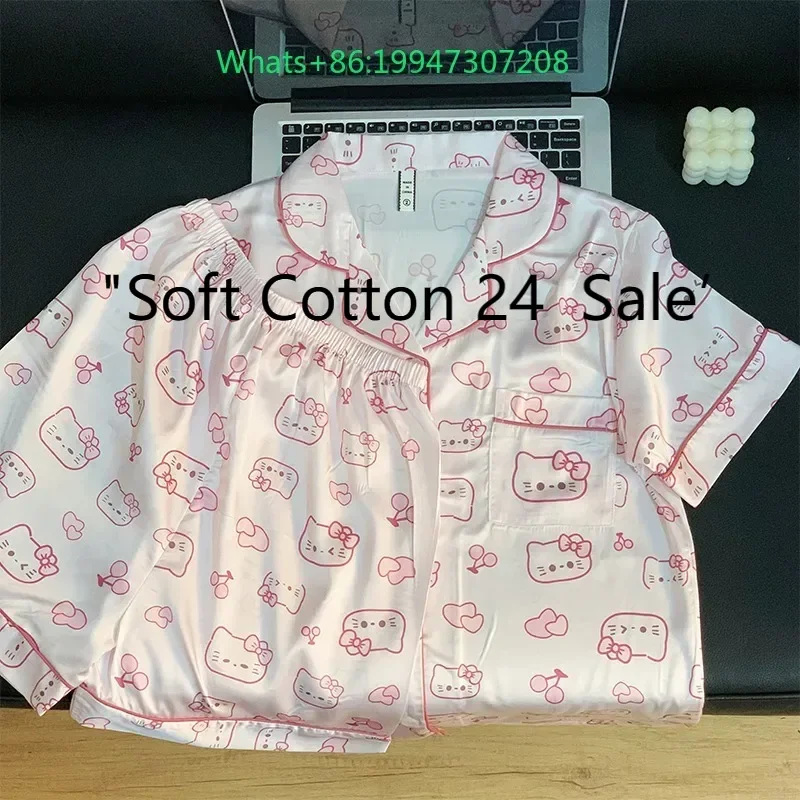 New summer women's cartoon Hello Kitty cute shorts and shorts comfortable loungewear two-piece set
New summer women's cartoon Hello Kitty cute shorts and shorts comfortable loungewear two-piece set