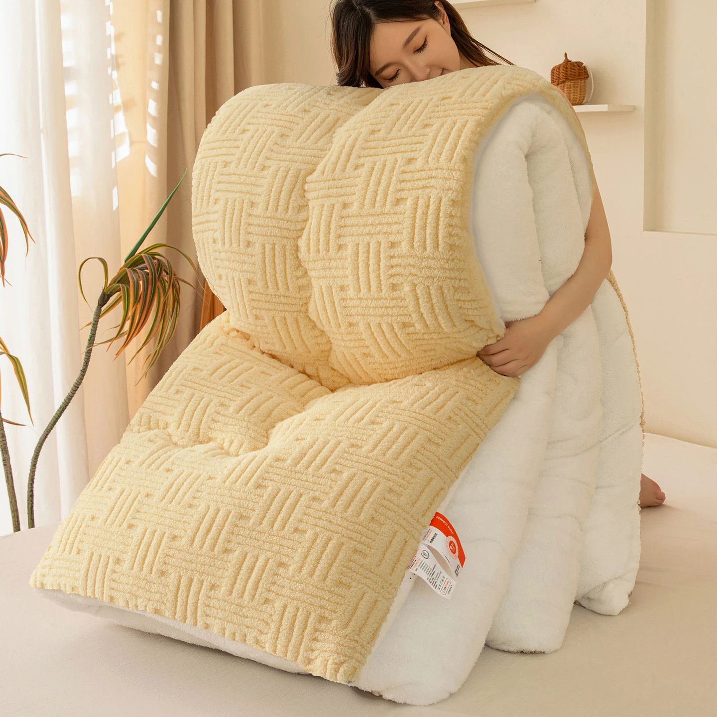 Super Warm Thick Fleece Blanket for Winter Queen Warmth Double Bed Quilt Soft Artificial Lambswool Weighted Blanket for Sleeping
Super Warm Thick Fleece Blanket for Winter Queen Warmth Double Bed Quilt Soft Artificial Lambswool Weighted Blanket for Sleeping